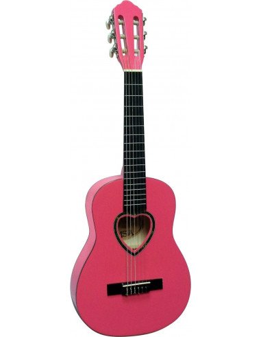 Guitarra clásica rosa 1/4 para niñas 3 a 6 años
