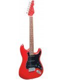 Guitarra Eléctrica Strato Rojo Mate | 3 Pastillas 22 Trastes | Iniciación Adulto