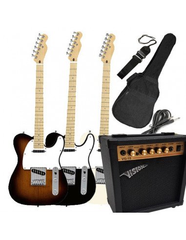 Set Guitarra electrica MSA Telecaster + Amplificador 20W + Accesorios