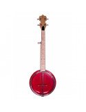 Banjolele 5 Cuerdas Acero Rojo | Tenor 19 Trastes 12 Tensores | Con Funda | Bones BB500-R
