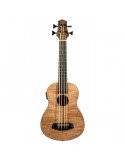 Ukelele Bajo Okume Flameado Electrificado | Palosanto Previo | Con Funda | Bones SP540B