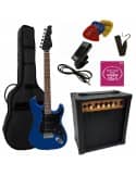 Pack Guitarra Eléctrica Strato Amplificador 20W Negro Satinado | Accesorios | Iniciación