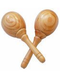 Samba 824SM Maracas Madera Natural Grandes | Par 24x8cm | España | Latina Folklore