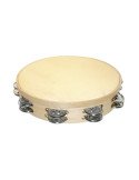 Pandereta Doble 30cm | Parche de Piel | 18 Pares Sonajas | Samba 481SM