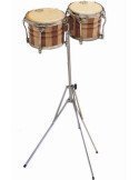Bongós de Madera en Duelas | Parches Piel | Tensores | Soporte | Samba 538SM