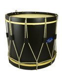 Timbal Tradicional Madera | 16"x40cm | Parche de Piel | Tensión de Cuerda | Samba 9680BLSM