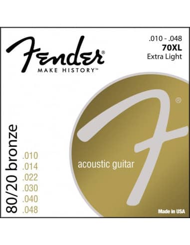 Juego de Cuerdas Fender para Guitarra acússtica 70XL - 010/048 - Venta onlne