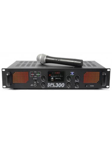 Karaoke SPL300VHFMP3 Amplificador con LEDs Ámbar + EQ Negro