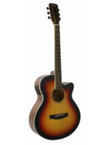 Guitarra Electroacústica Mini Jumbo Sunburst | Tapa Abeto Maciza | Daytona GADSTSB