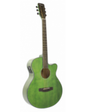 Guitarra Electroacústica Mini Jumbo Verde | Tapa Abeto Maciza Cutaway | Daytona GADSTG