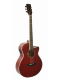 Guitarra Electroacústica Mini Jumbo Rojo | Tapa Abeto Maciza Cutaway | Daytona GADSTR