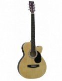 Guitarra Electroacústica Mini Jumbo Natural | Abeto Nogal Cutaway EQ Afinador | Daytona A401CENA