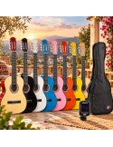 Pack Guitarra Clásica 4/4 Rocío con Funda y Afinador | 8 Colores
